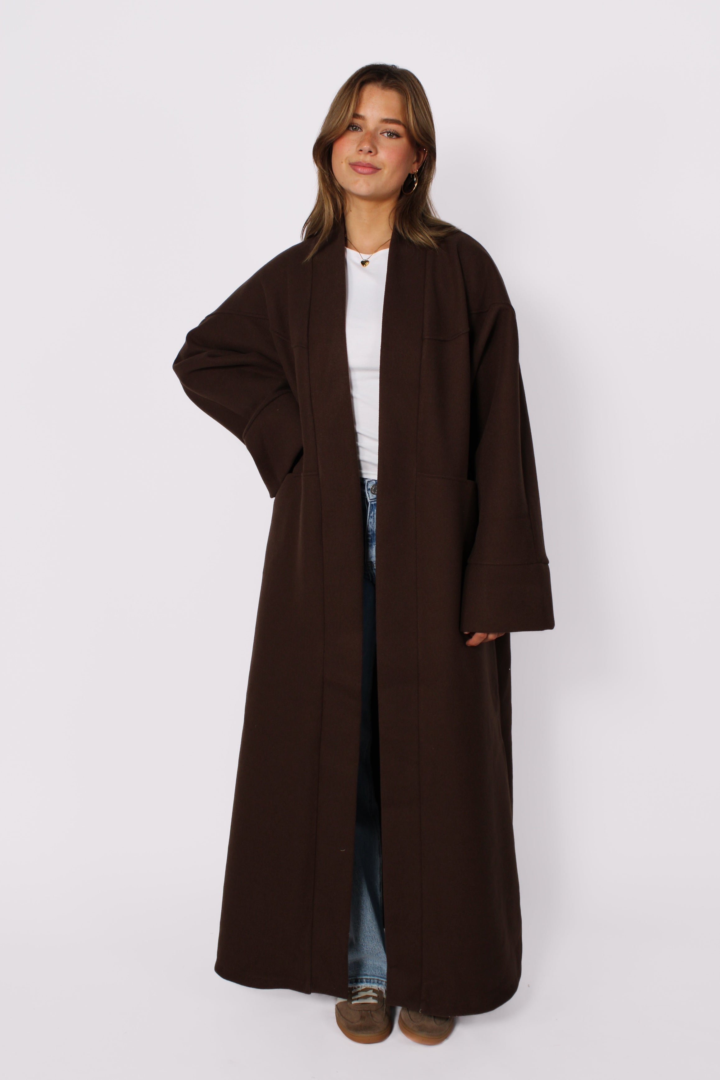 ''TALL'' NYLA KIMONO - BROWN