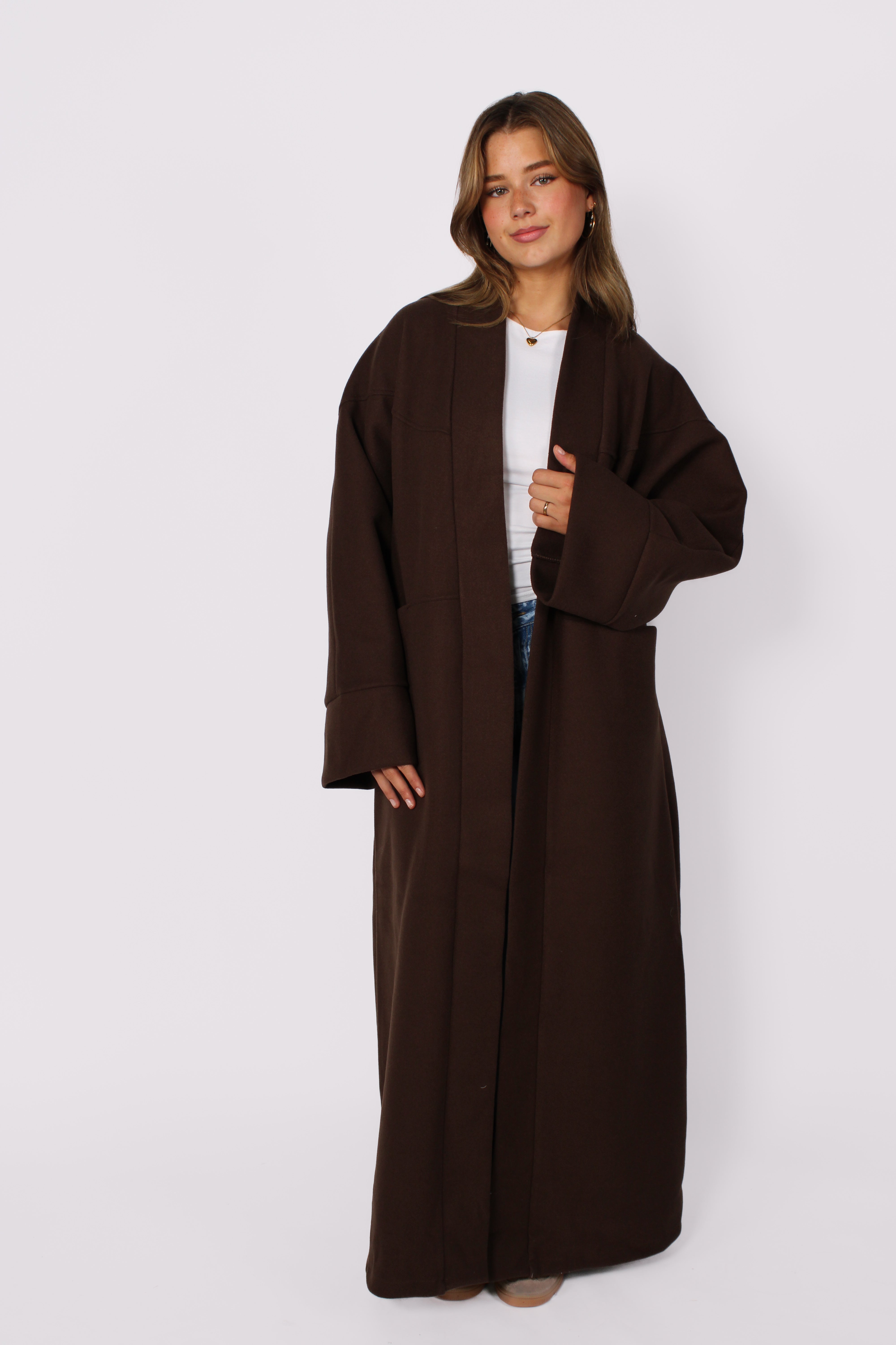 ''TALL'' NYLA KIMONO - BROWN
