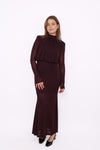 SHINE ALL NIGHT DRESS - BORDEAUXBROWN