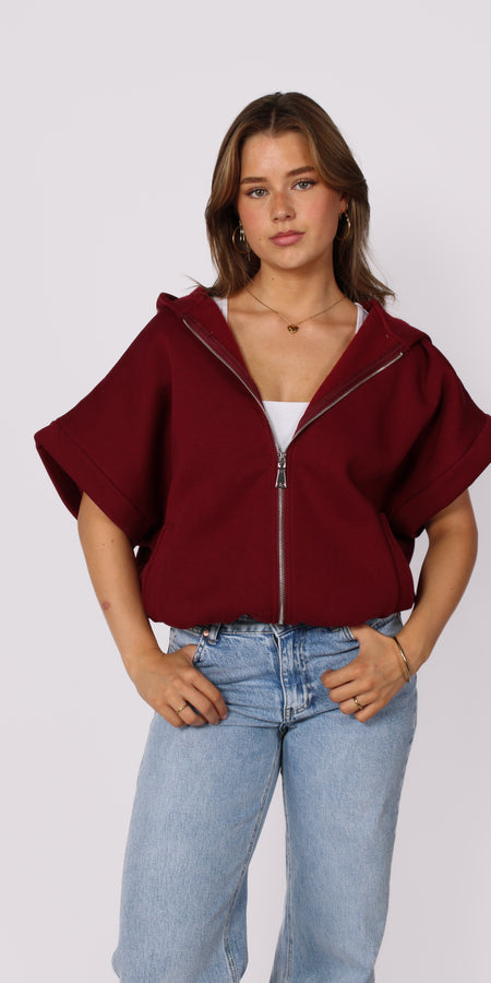 Sleeveless hoodie - Bordeaux