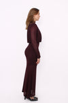 SHINE ALL NIGHT DRESS - BORDEAUXBROWN