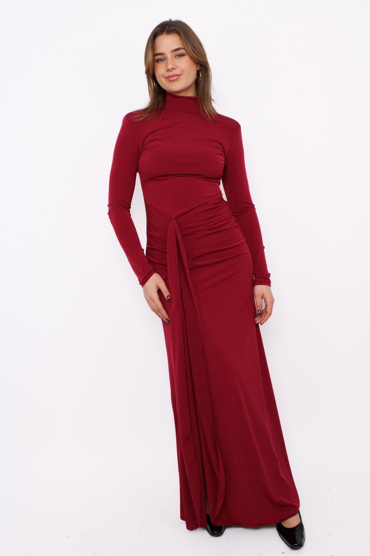 FESTIVE CHIQUE DRESS - BORDEAUX