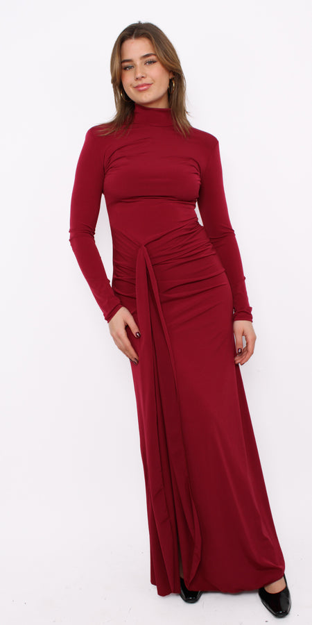 FESTIVE CHIQUE DRESS - BORDEAUX