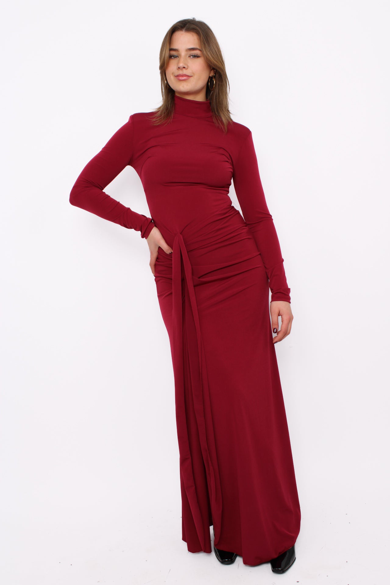 FESTIVE CHIQUE DRESS - BORDEAUX