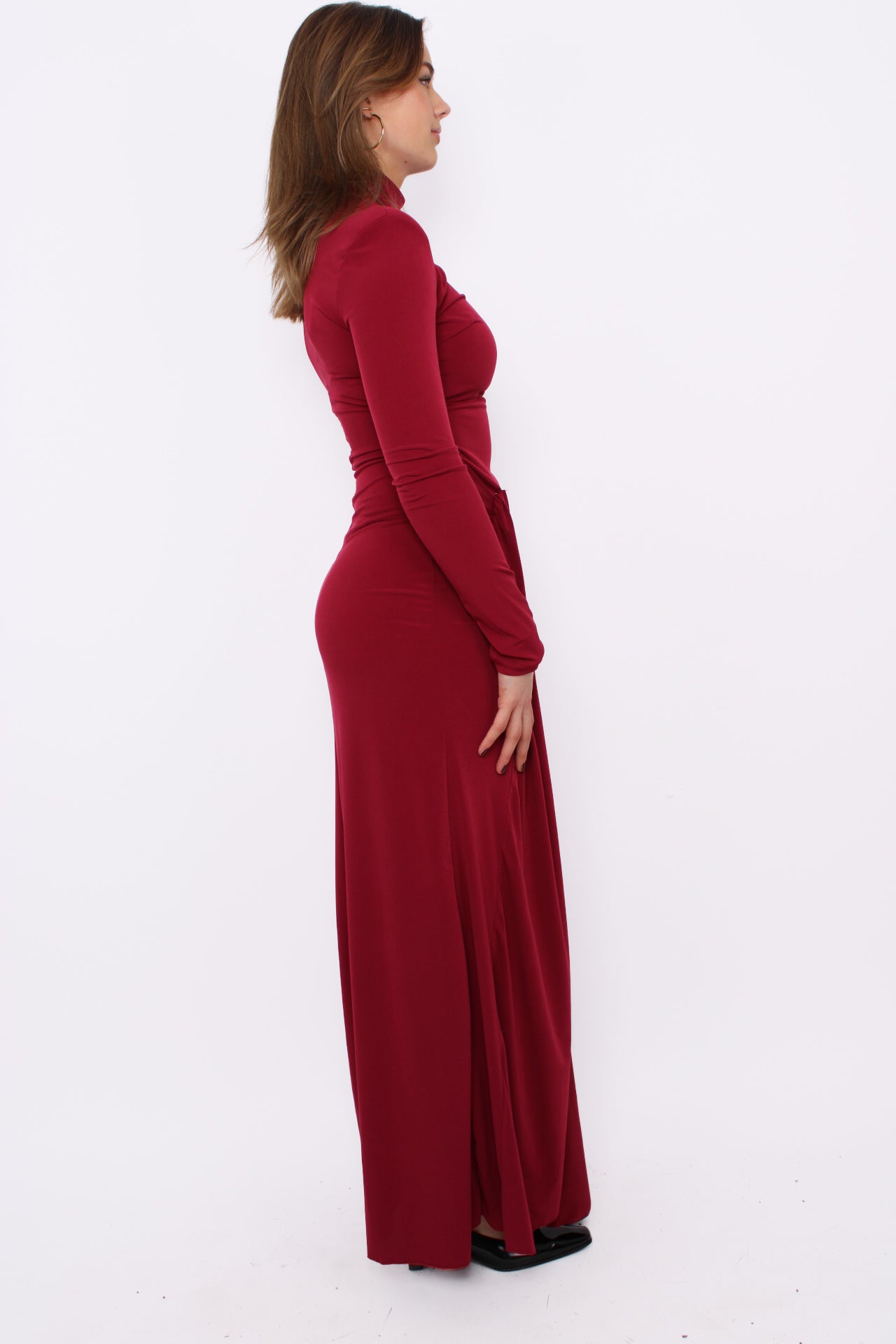 FESTIVE CHIQUE DRESS - BORDEAUX