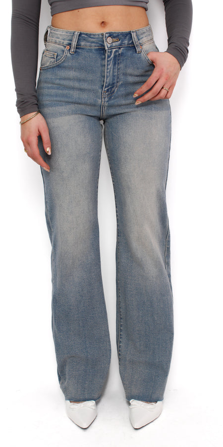 PRE ORDER 11 MAART ''TALL'' WIDE LEG MID WAIST JEANS 1077 - VINTAGE WASH