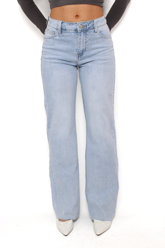 ''TALL'' WIDE LEG MID WAIST JEANS 1074 - LIGHT DENIM