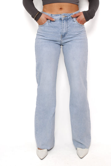 ''TALL'' WIDE LEG MID WAIST JEANS 1074 - LIGHT DENIM
