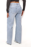 ''TALL'' WIDE LEG MID WAIST JEANS 1074 - LIGHT DENIM