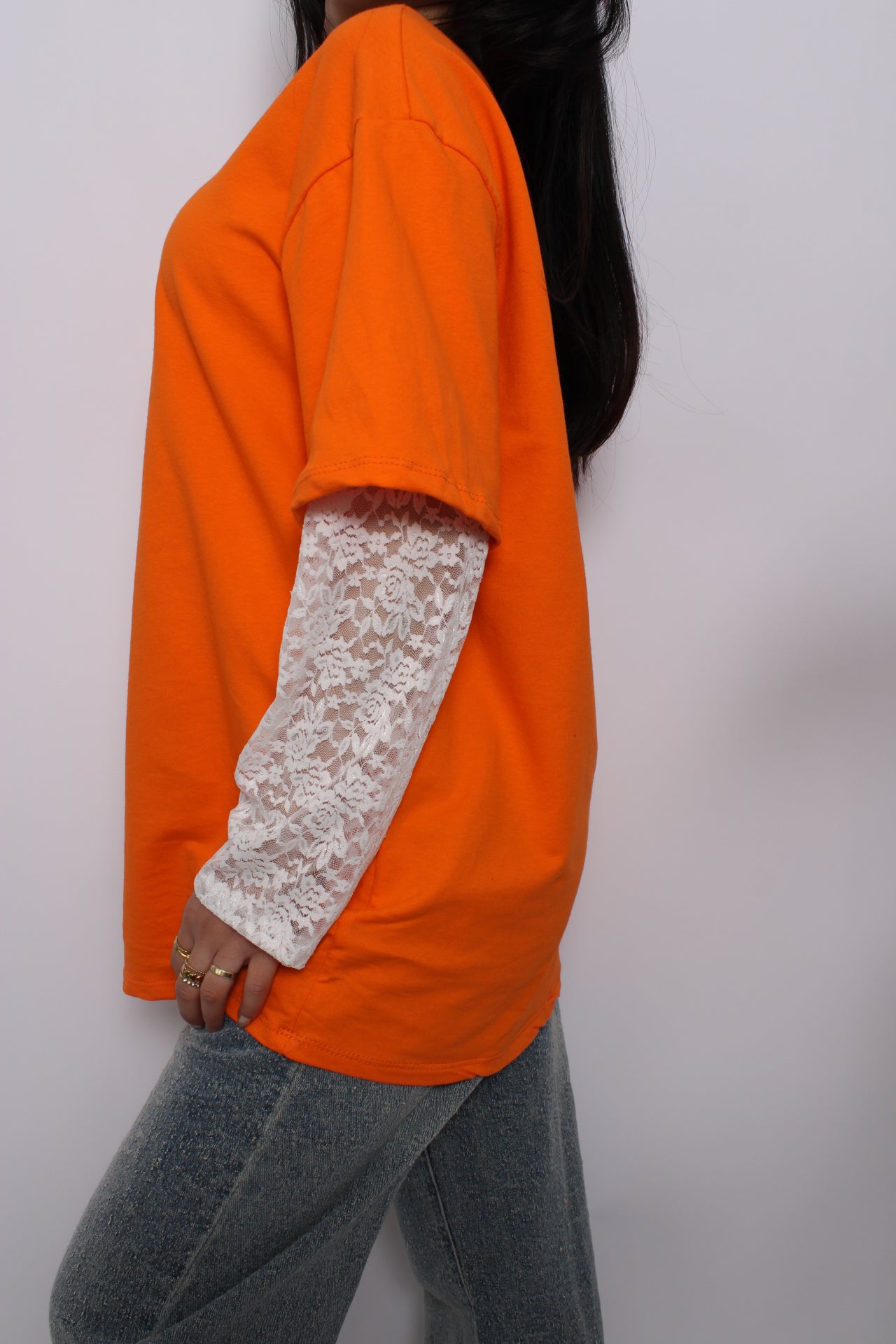LACE TEE - ORANGE
