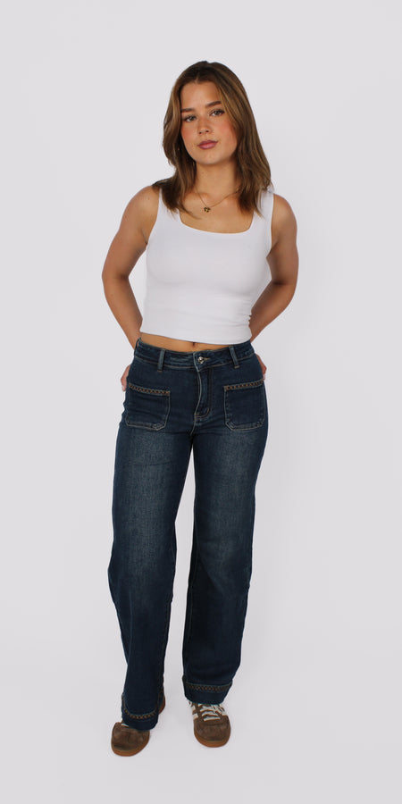 WIDE LEG JEANS 7289 - DARK DENIM