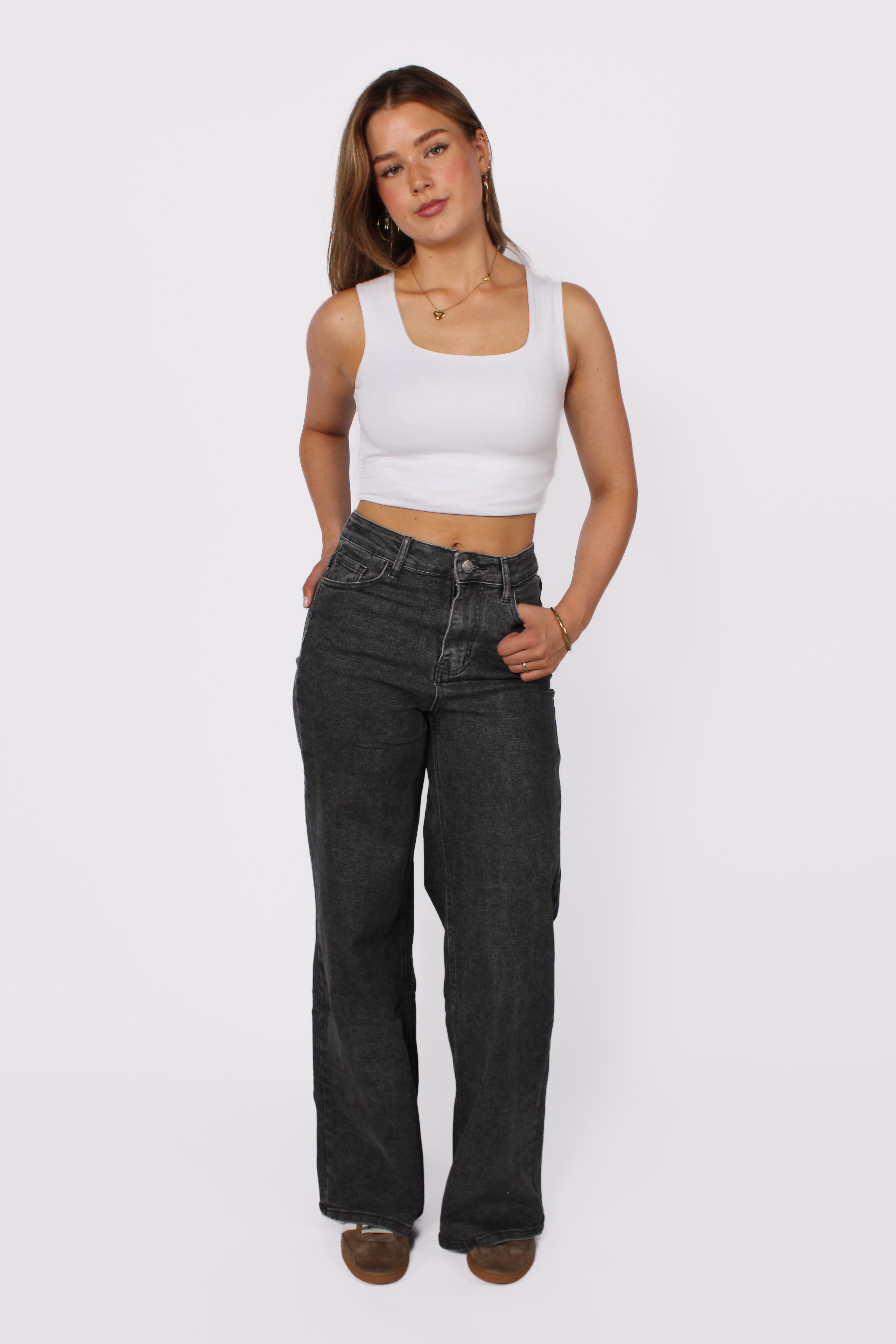WIDE LEG JEANS 10841 - DARK GREY
