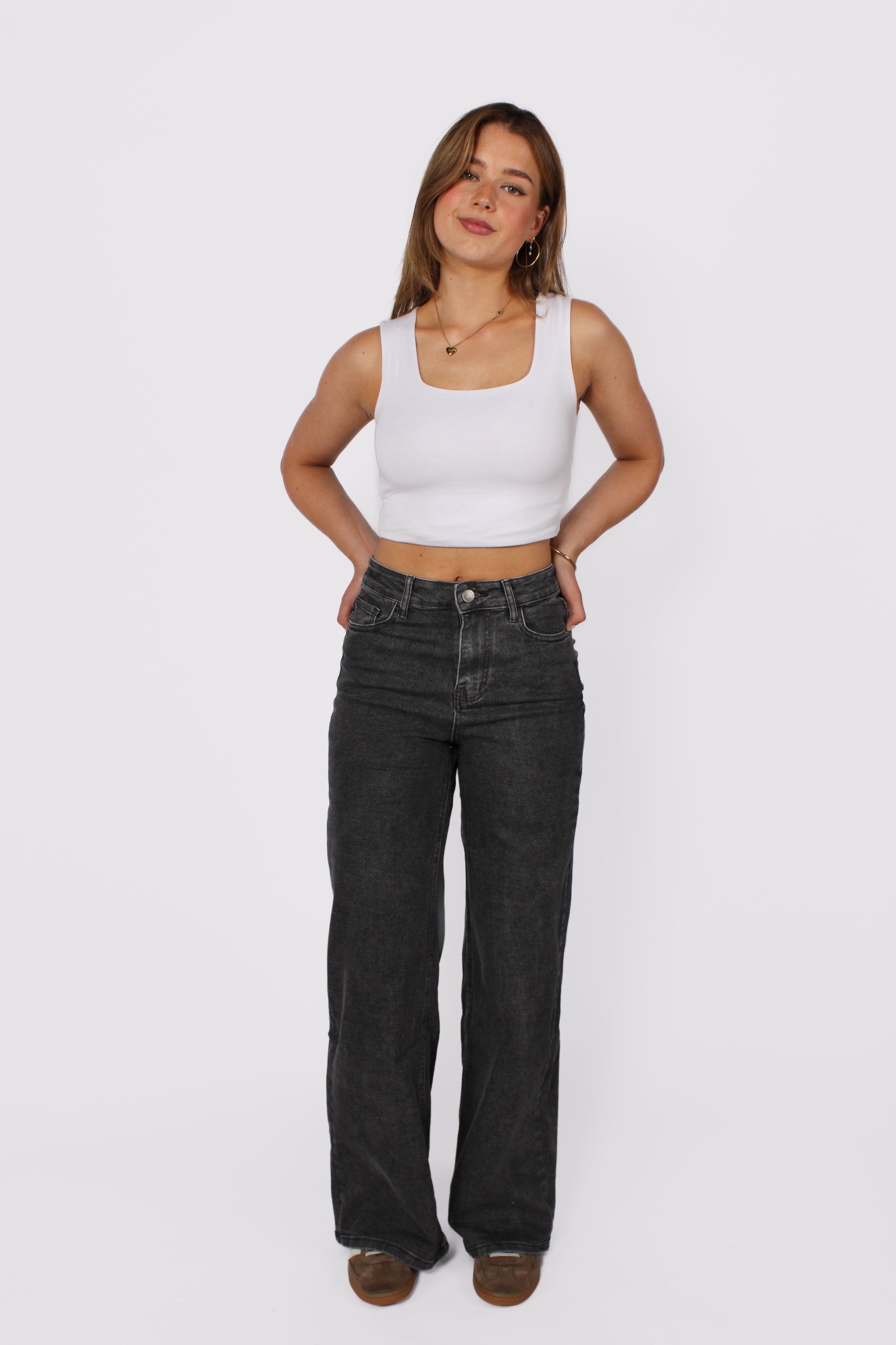WIDE LEG JEANS 10841 - DARK GREY