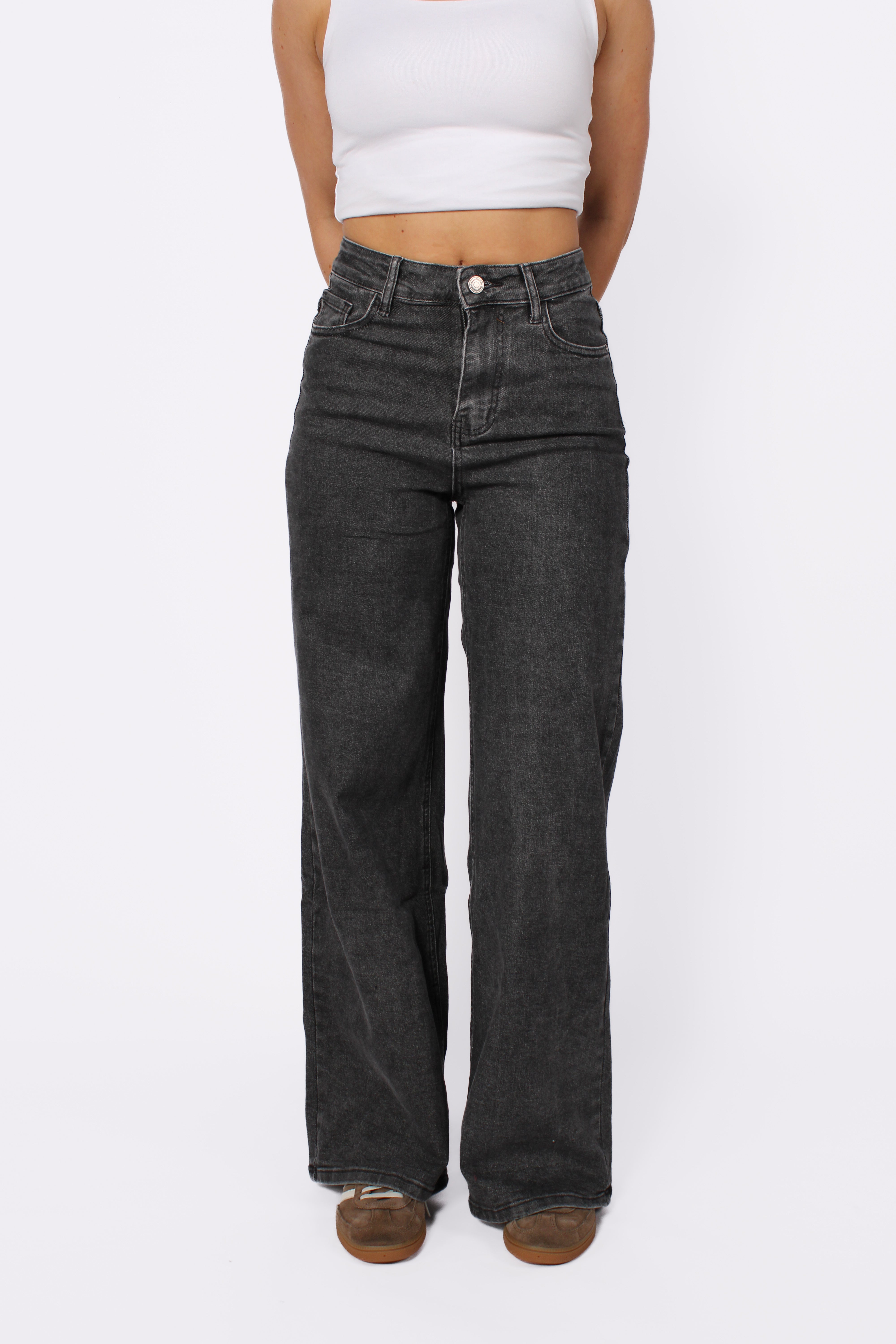 WIDE LEG JEANS 10841 - DARK GREY