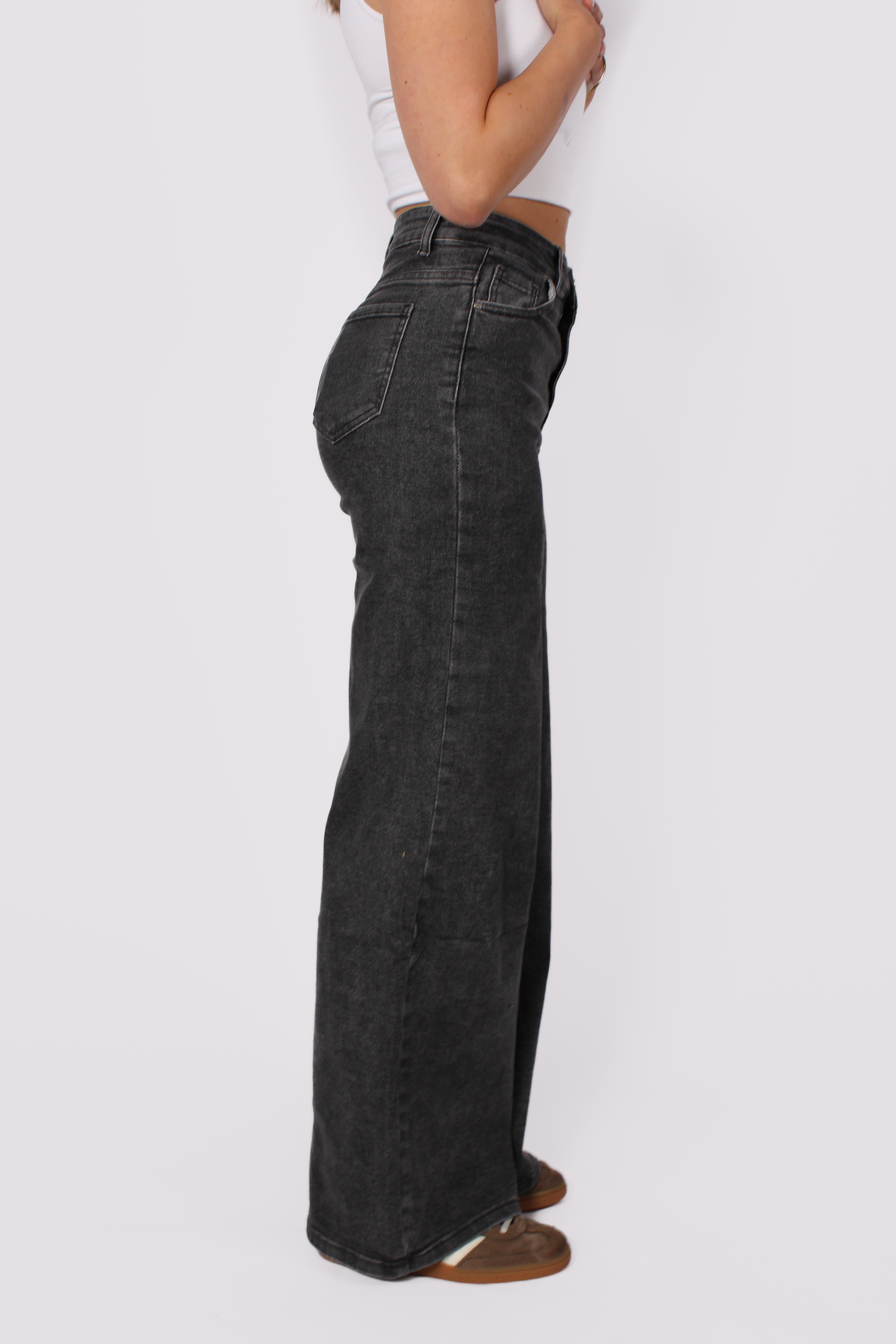 WIDE LEG JEANS 10841 - DARK GREY