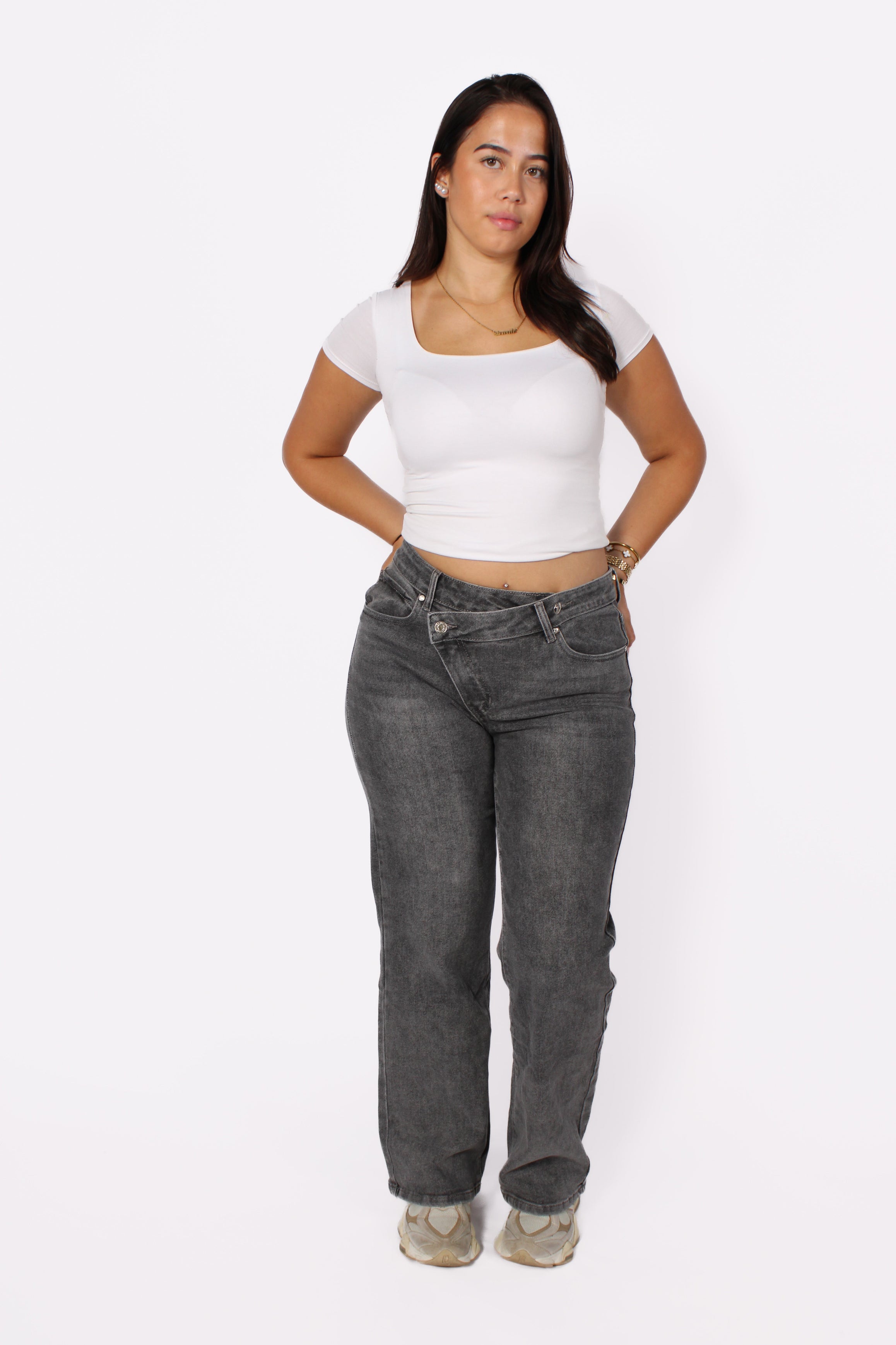 WIDE LEG JEANS G103Y - GREY