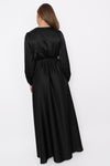 SATIN FLOW DRESS - BLACK