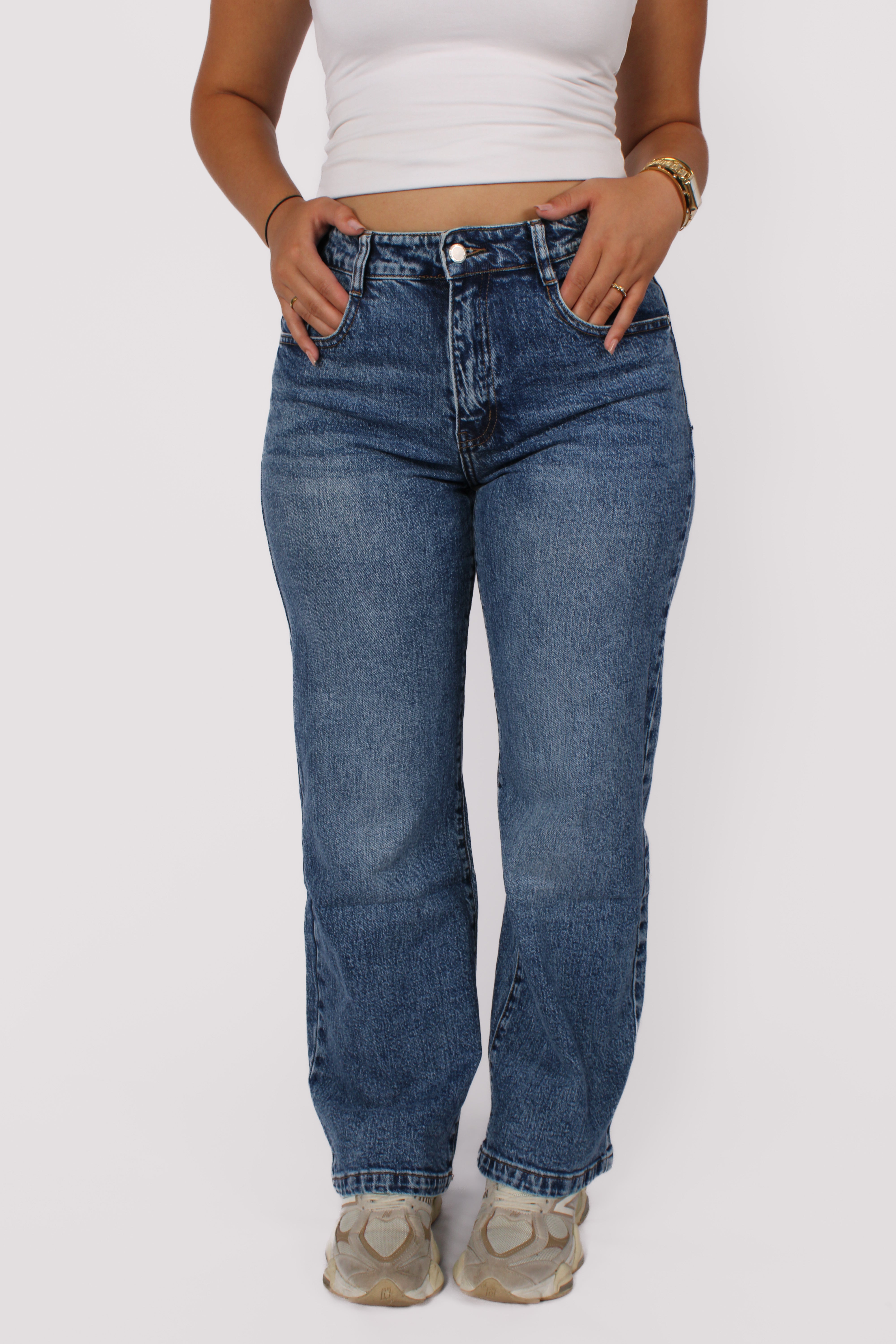 WIDE LEG JEANS 66196 - MID DENIM