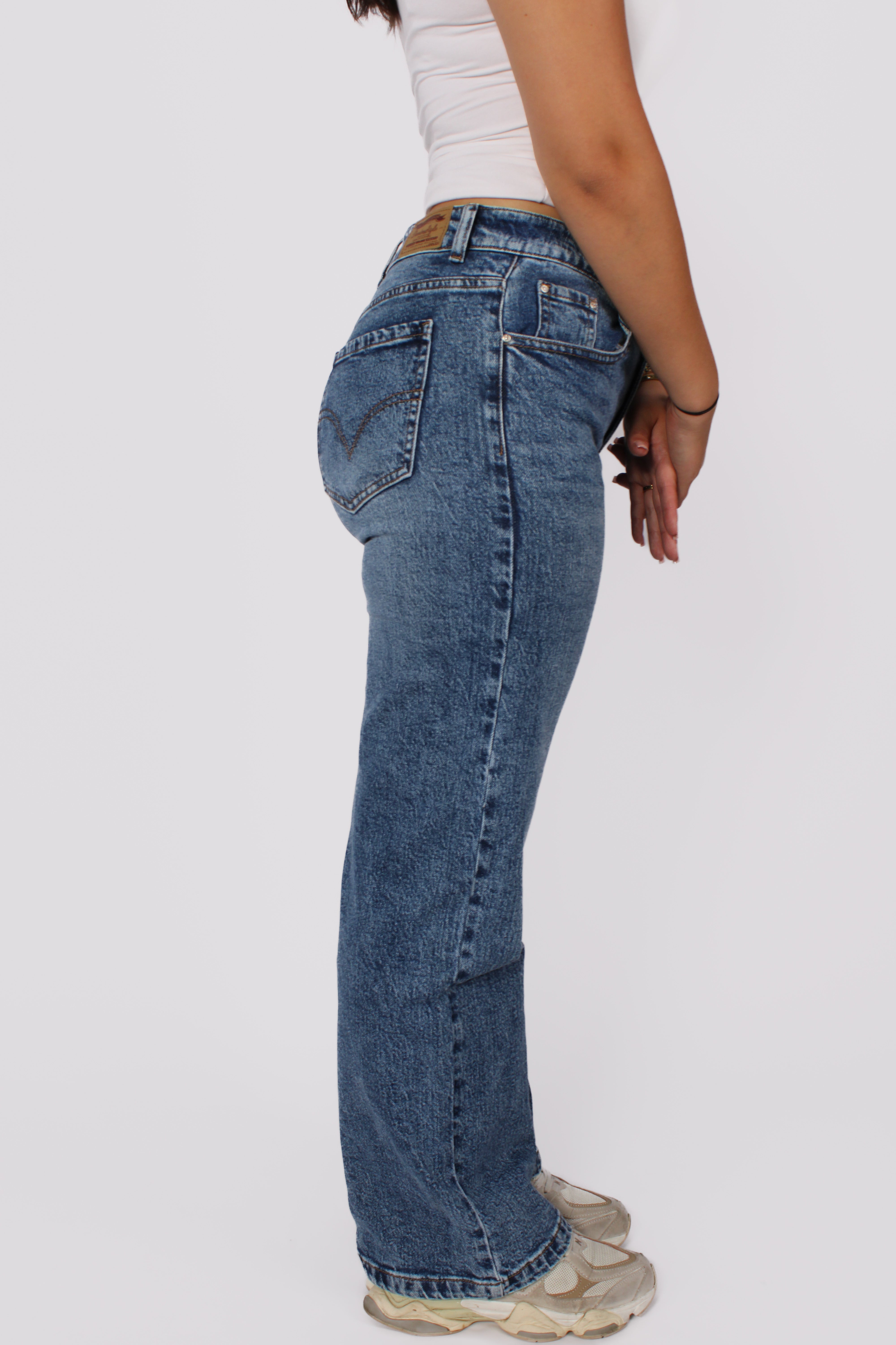 WIDE LEG JEANS 66196 - MID DENIM