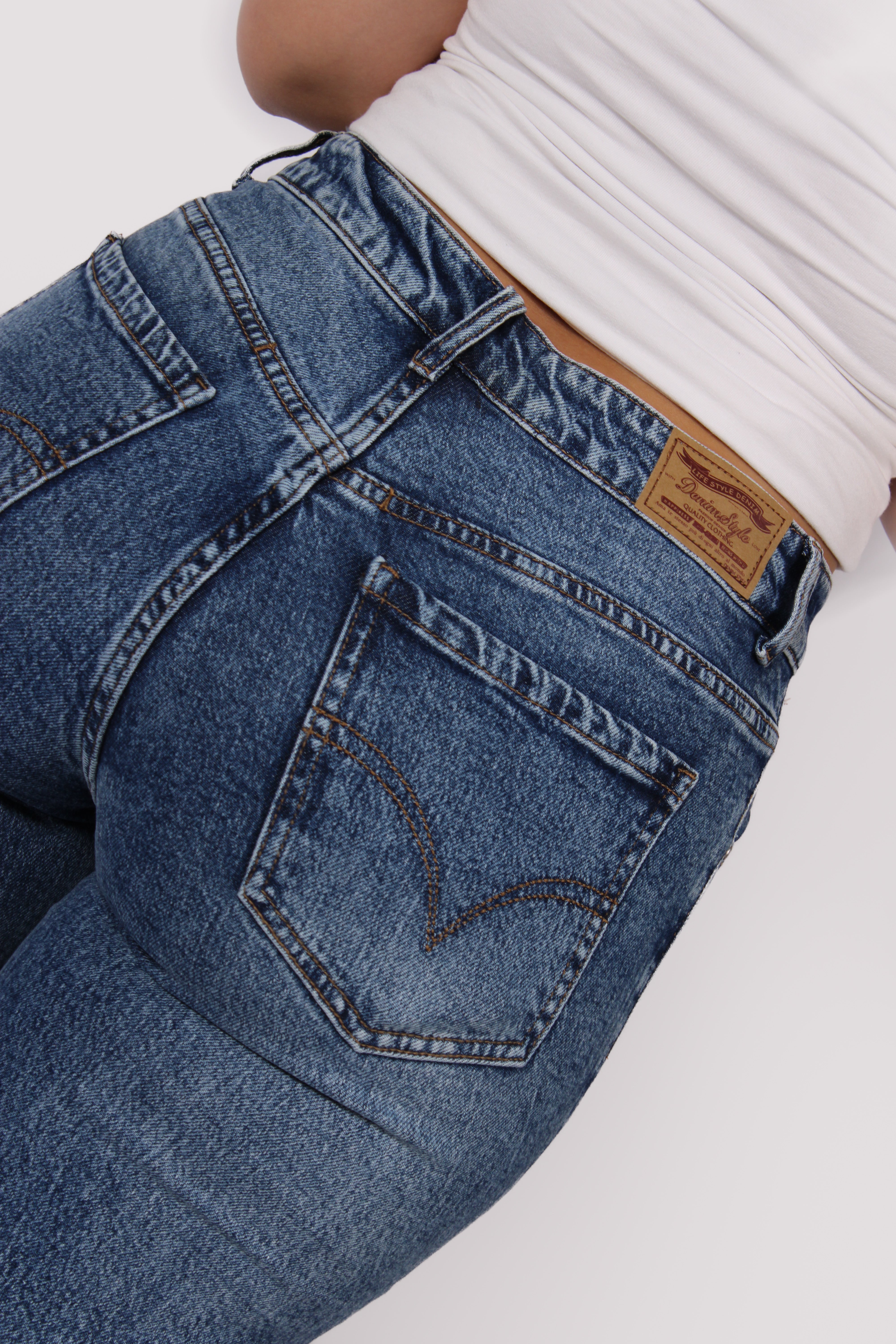 WIDE LEG JEANS 66196 - MID DENIM