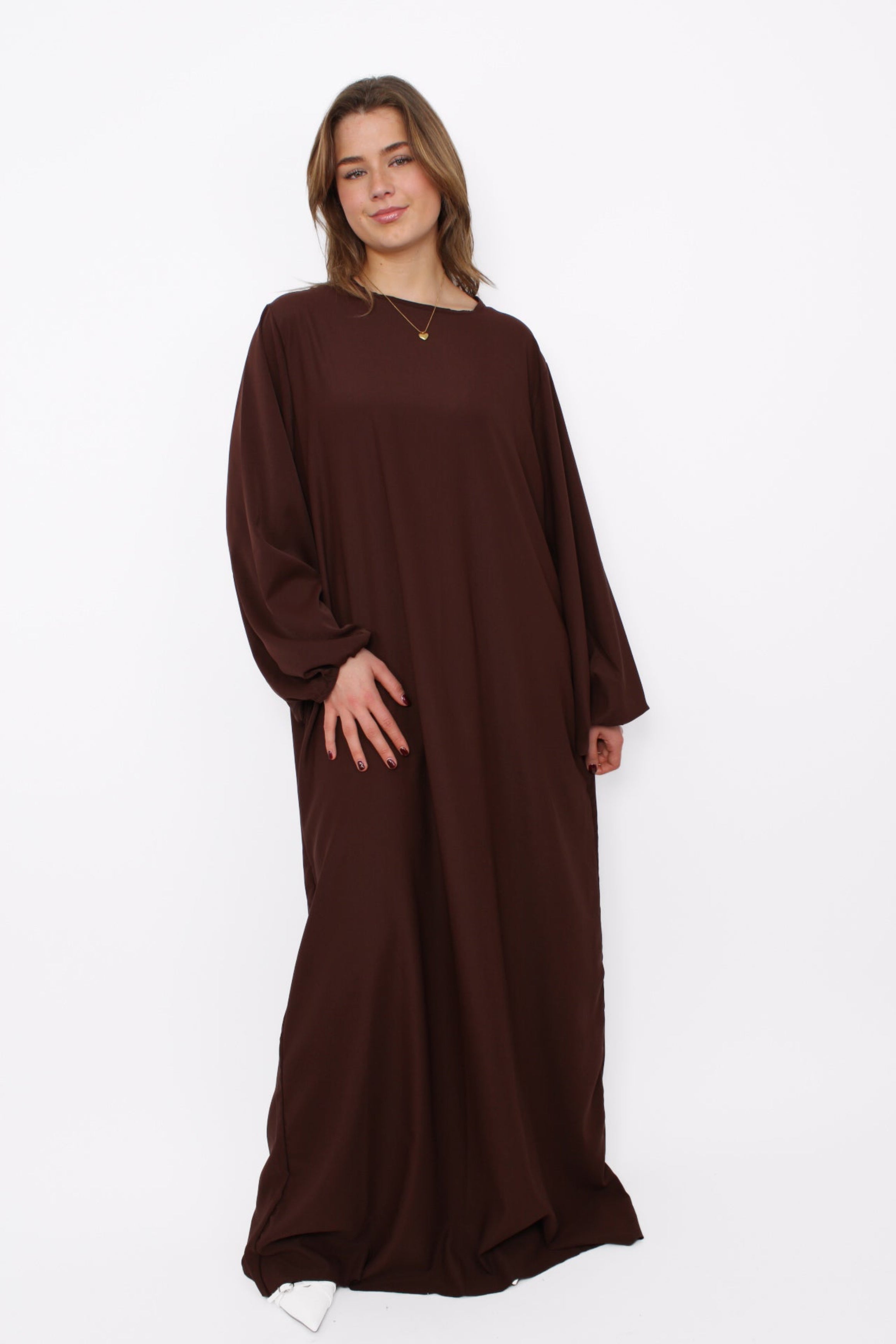 ''TALL'' SILKY ABAYA - BROWN