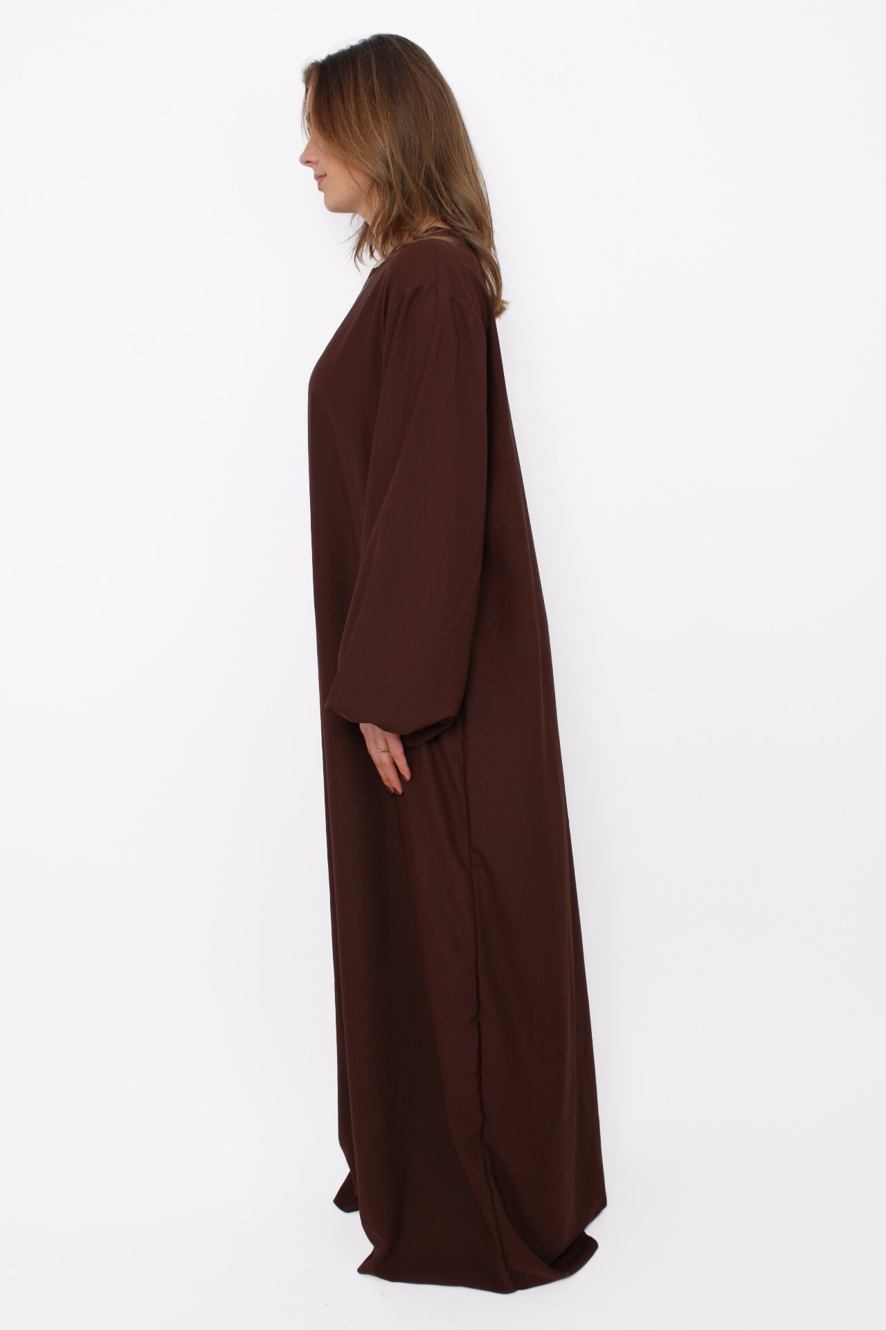 ''TALL'' SILKY ABAYA - BROWN
