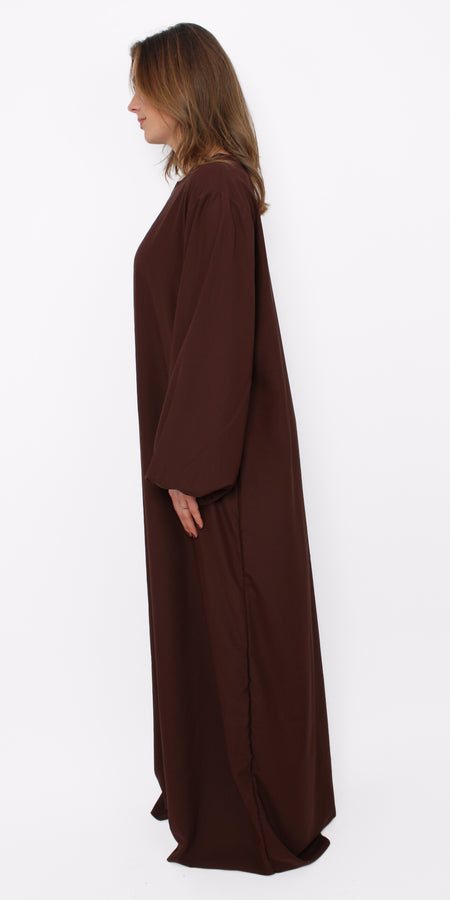 ''TALL'' SILKY ABAYA - BROWN