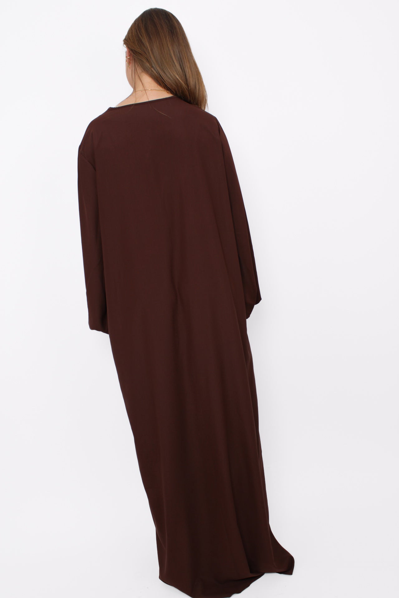 ''TALL'' SILKY ABAYA - BROWN