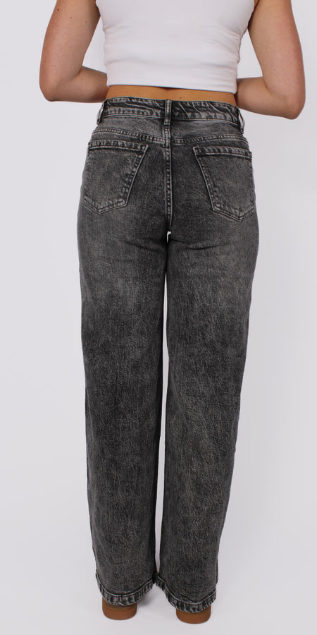 Wide Leg Jeans 66193 - Grey