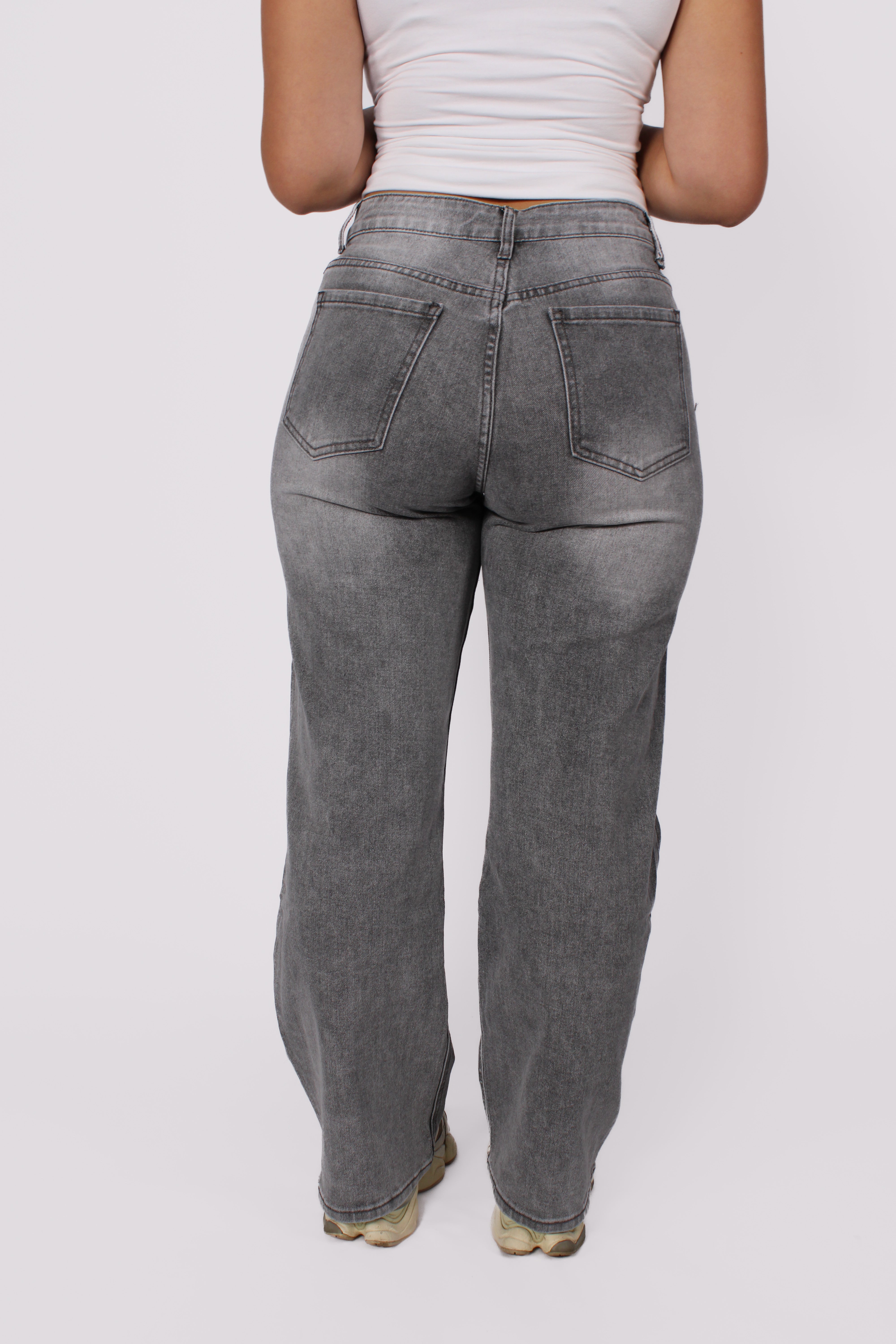 WIDE LEG JEANS 66139 - LIGHT GREY