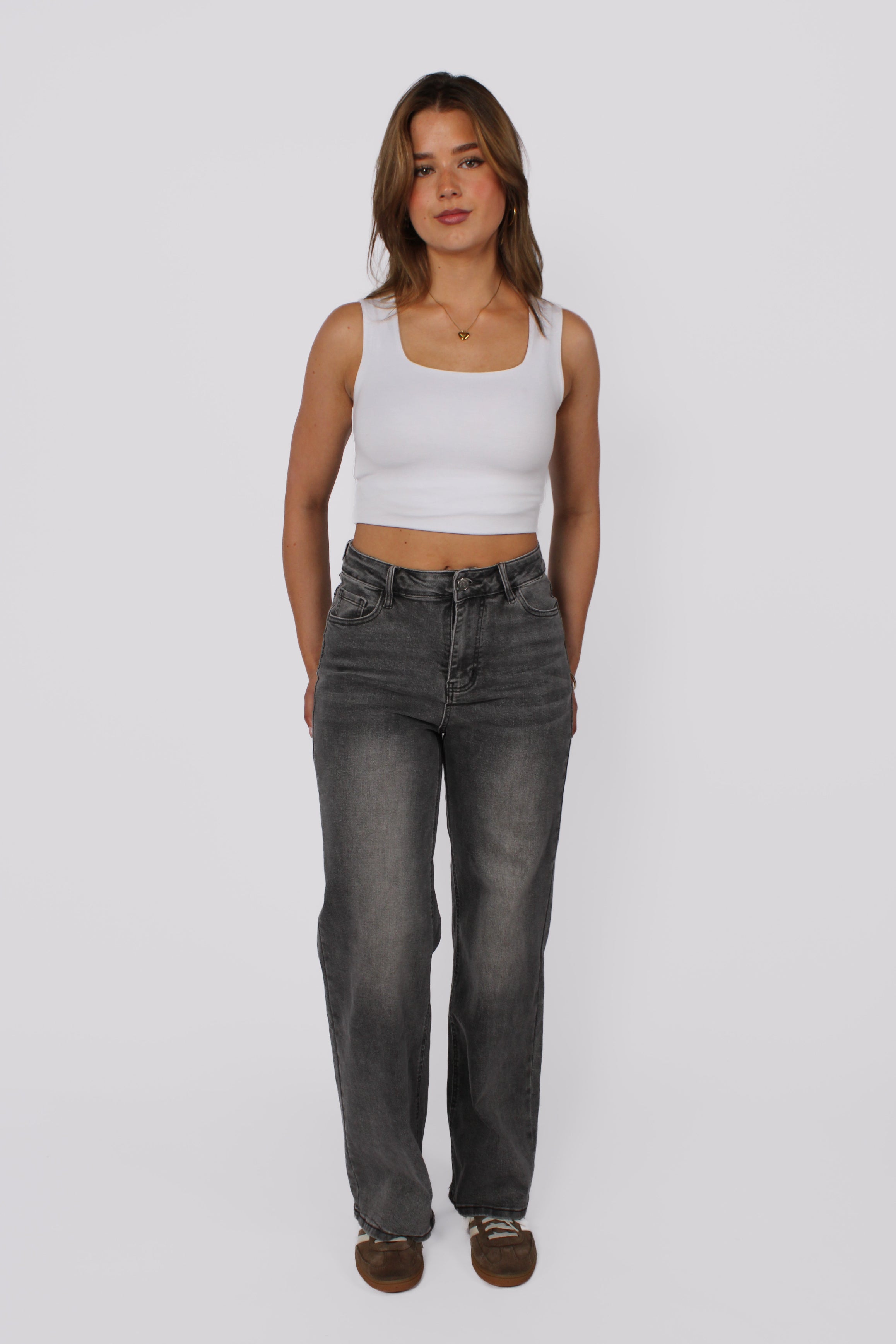 WIDE LEG JEANS GREY 2026 - GREY