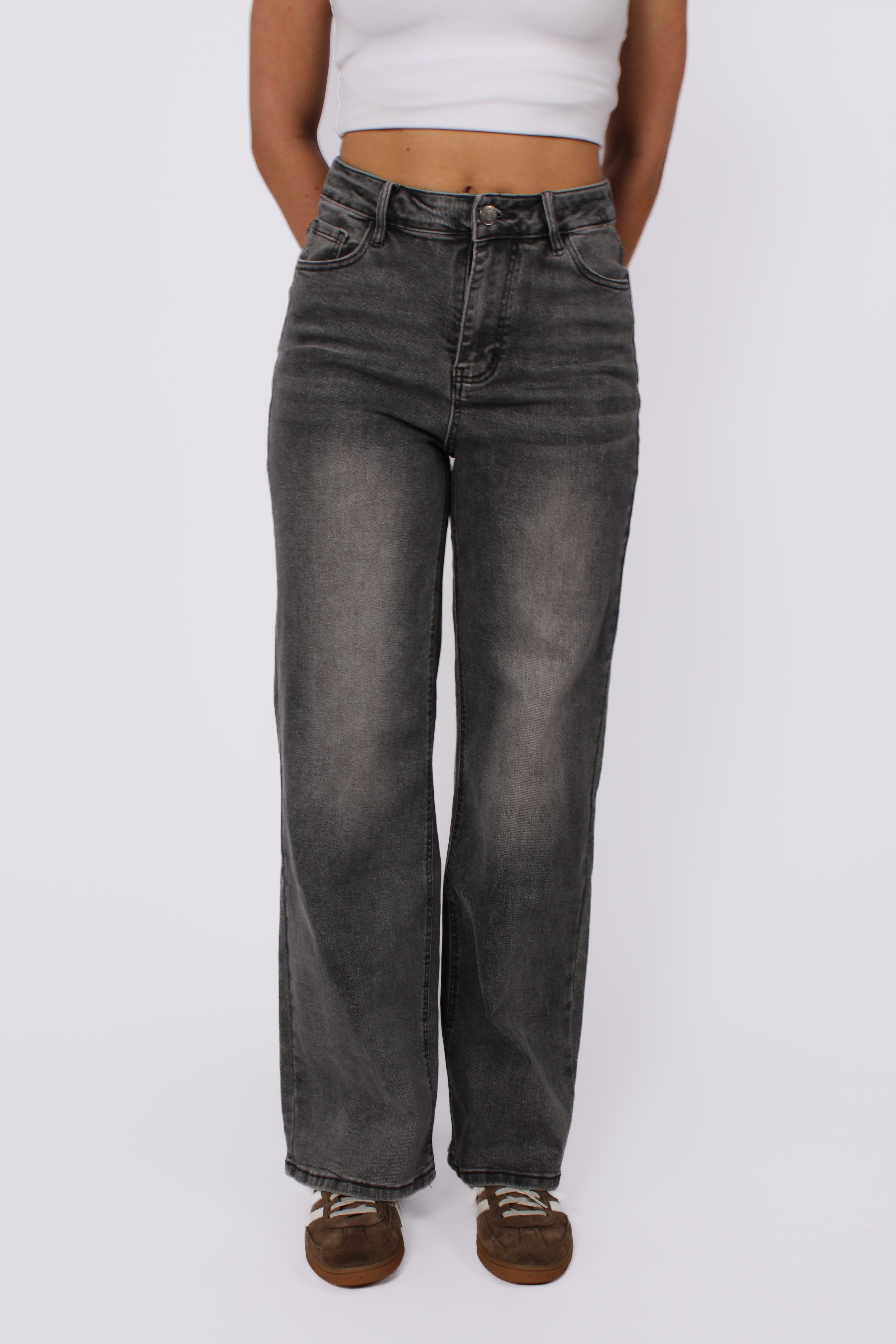 WIDE LEG JEANS GREY 2026 - GREY