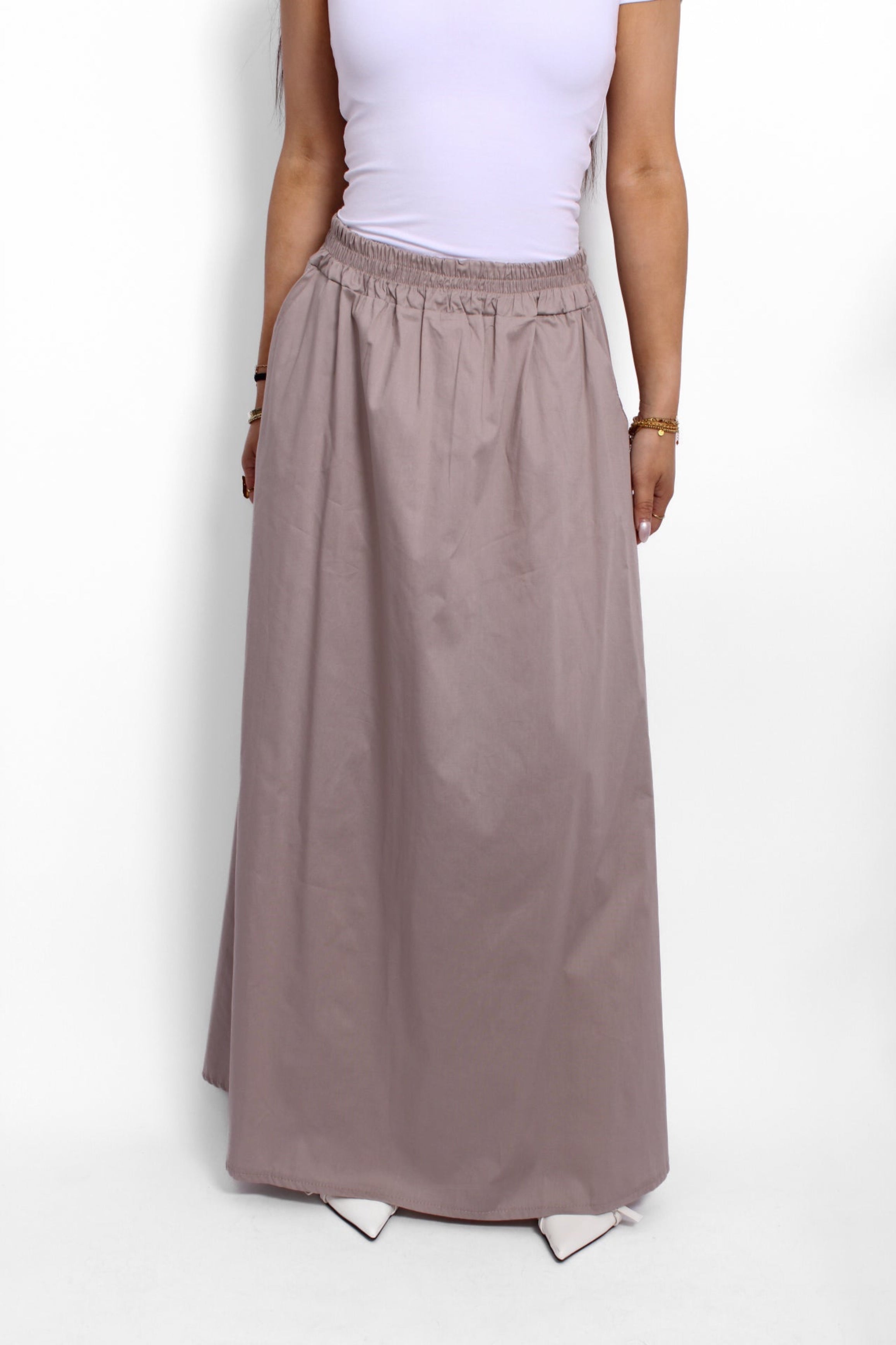 COTTON SKIRT - TAUPE