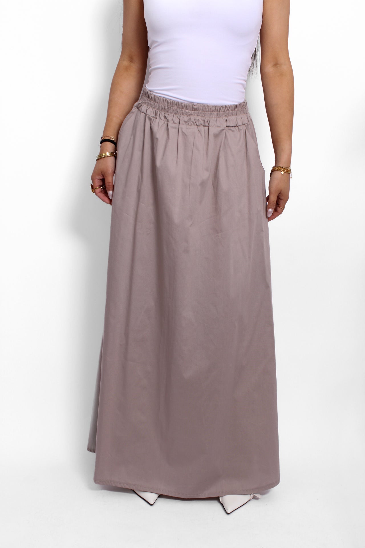 COTTON SKIRT - TAUPE