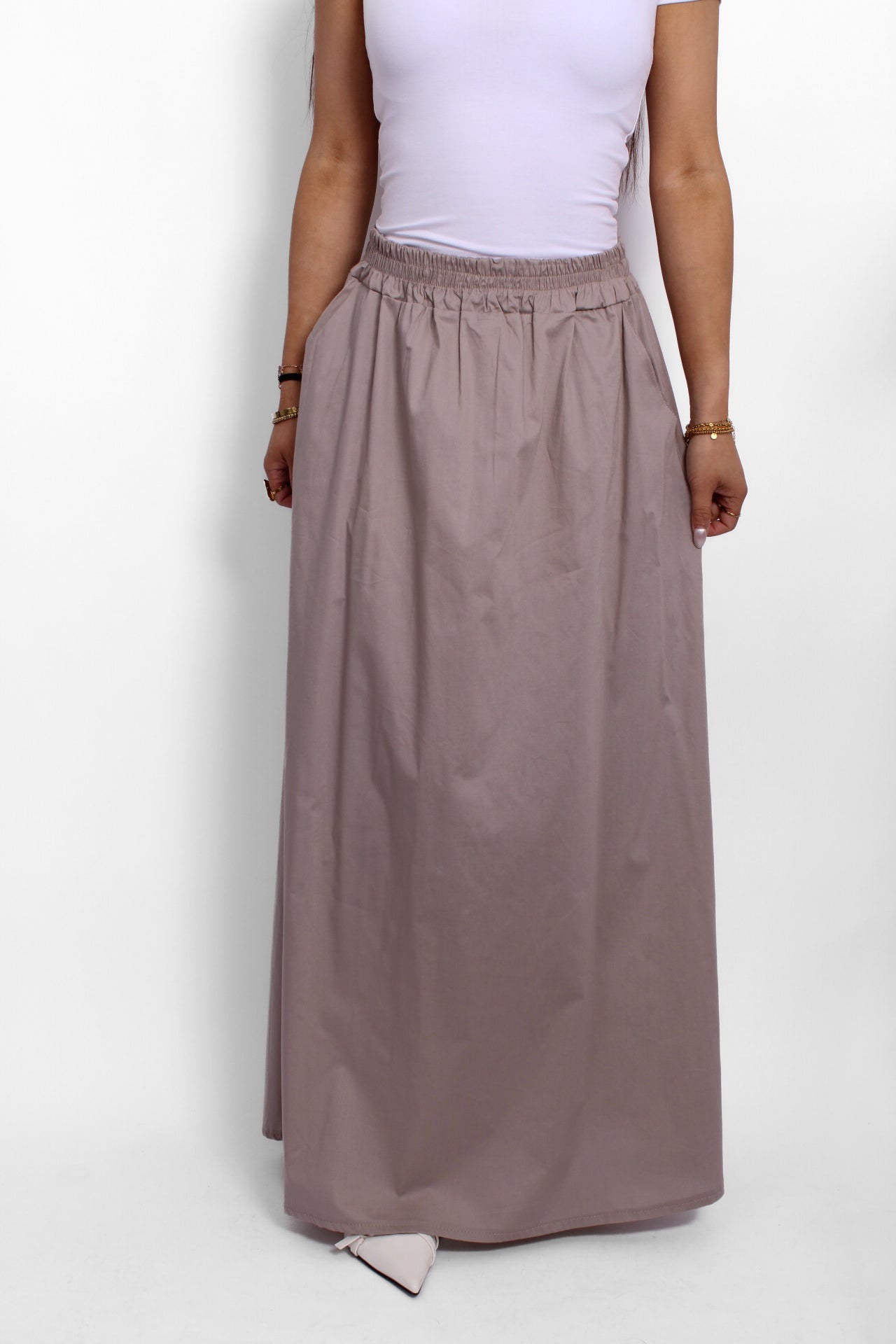 COTTON SKIRT - TAUPE