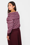 OFF SHOULDER STRIPE KNIT
