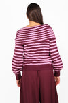 OFF SHOULDER STRIPE KNIT
