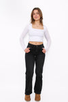 MID WAIST WIDE LEG JEANS 981-17 - ANTHRACITE
