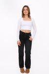 MID WAIST WIDE LEG JEANS 981-17 - ANTHRACITE