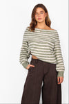 OFF SHOULDER STRIPE KNIT