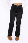 MID WAIST WIDE LEG JEANS 981-17 - ANTHRACITE