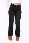 MID WAIST WIDE LEG JEANS 981-17 - ANTHRACITE
