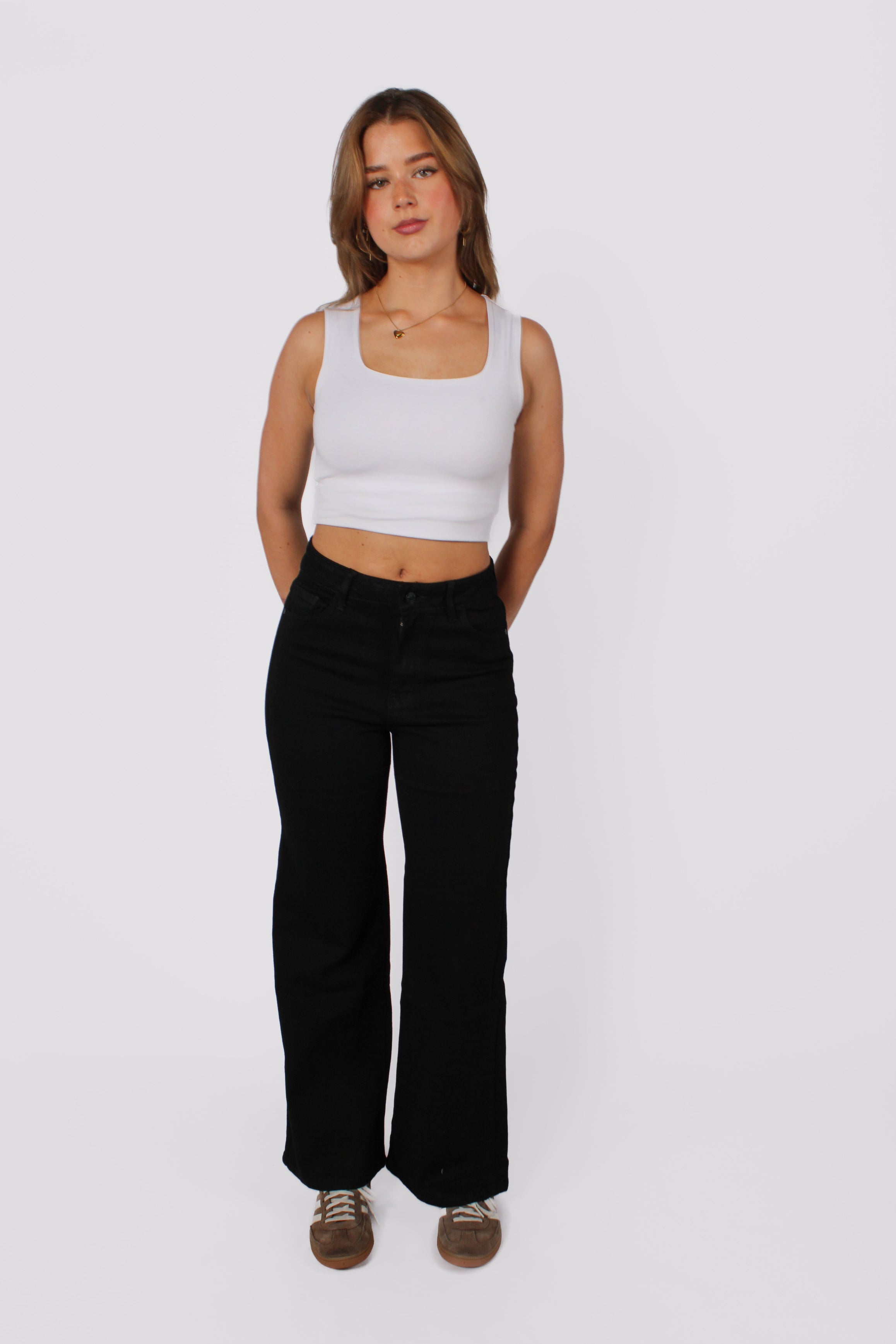WIDE LEG JEANS 8179 - BLACK