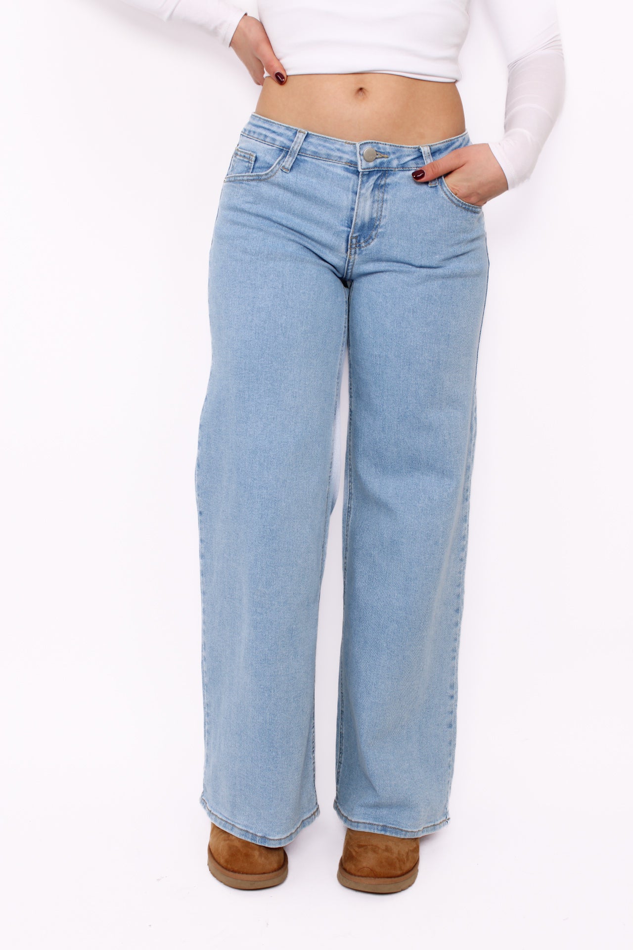 LOW WAIST WIDE LEG JEANS 3013 - DENIM