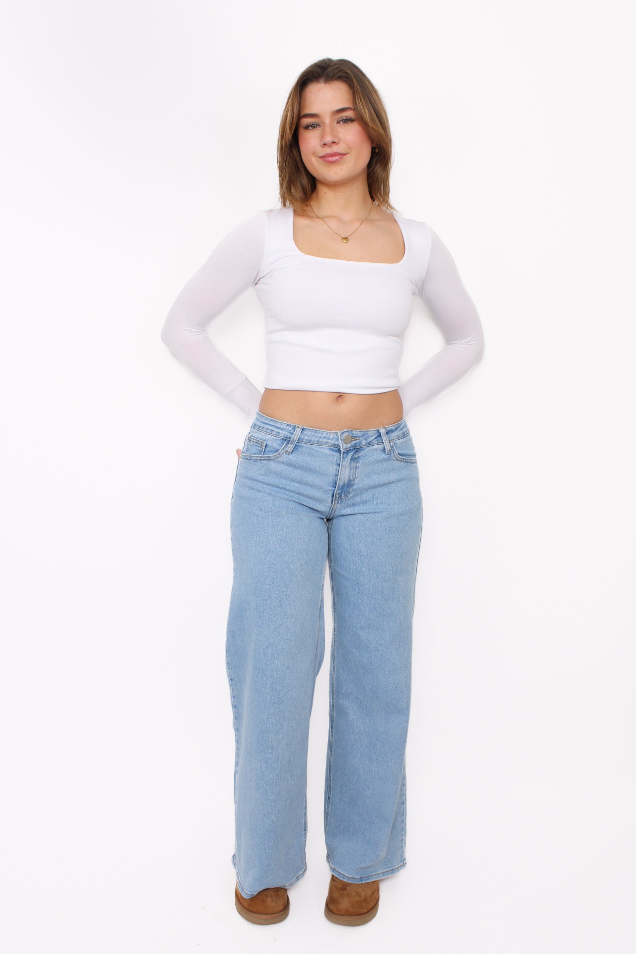 LOW WAIST WIDE LEG JEANS 3013 - DENIM