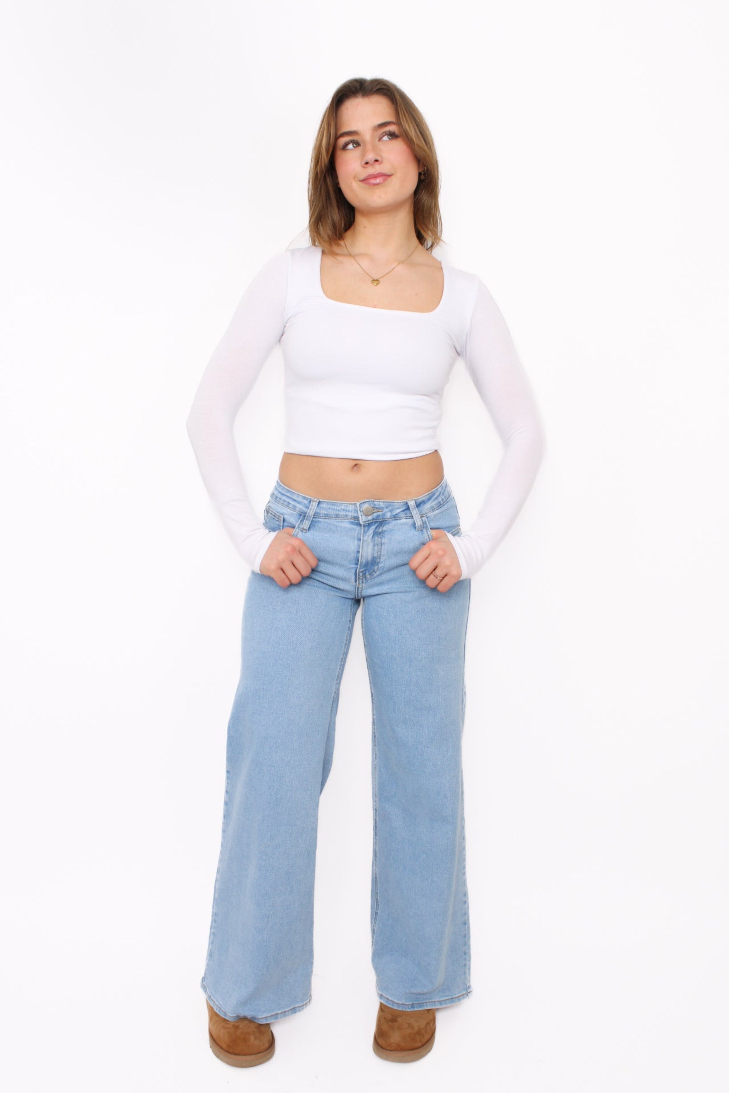 LOW WAIST WIDE LEG JEANS 3013 - DENIM