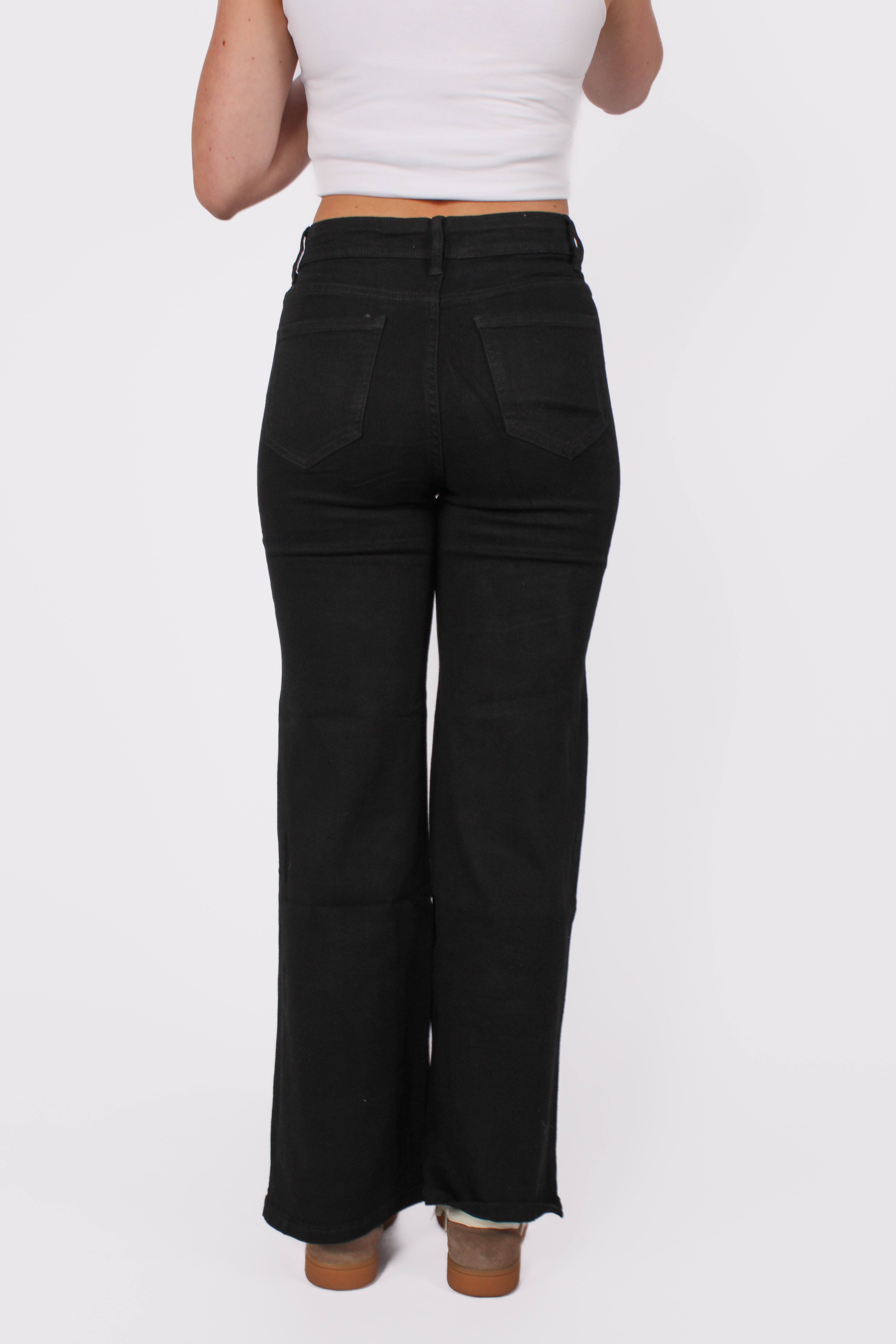 WIDE LEG JEANS 8179 - BLACK
