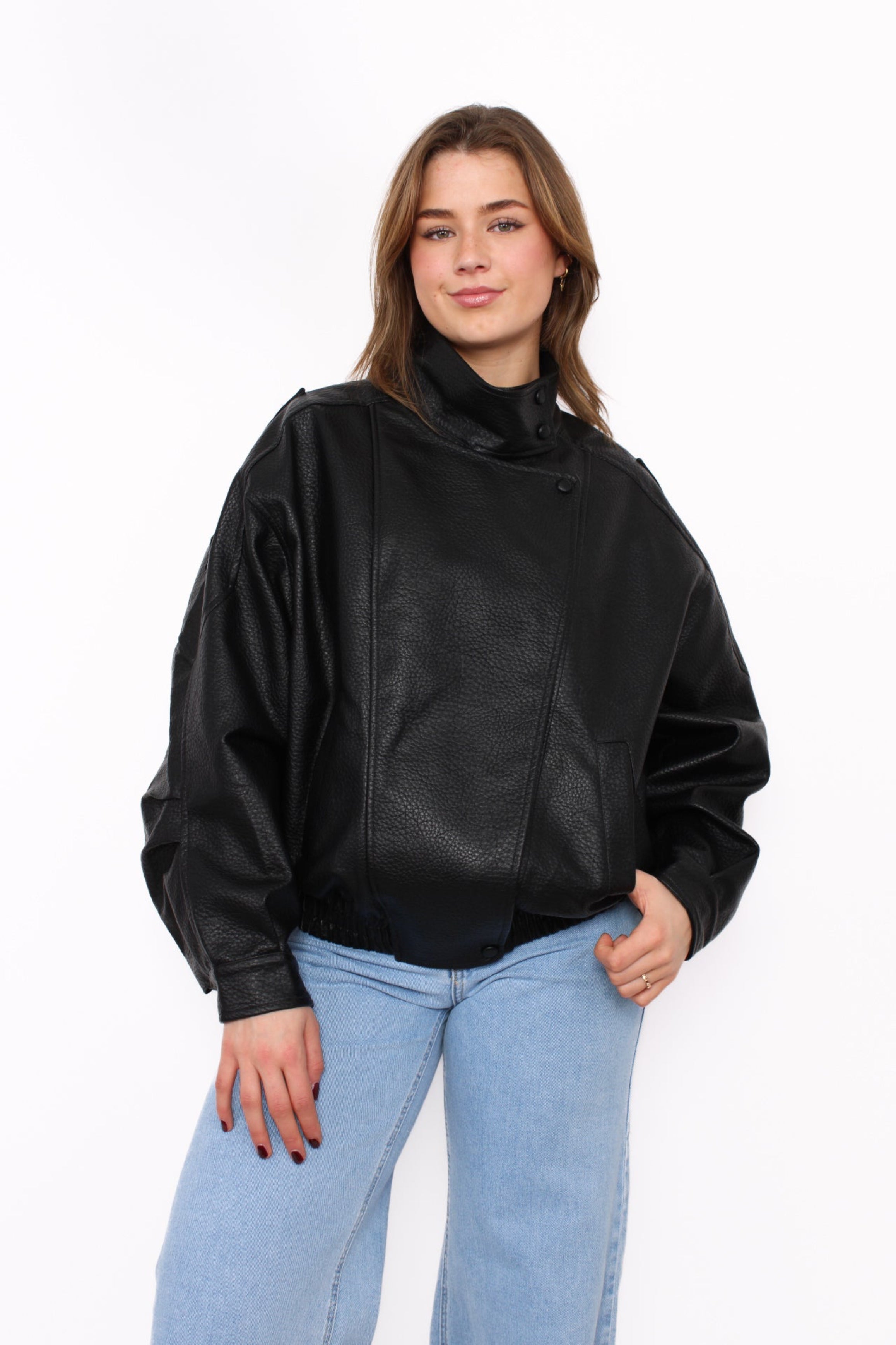 ZARA LEATHER JACKET - BLACK