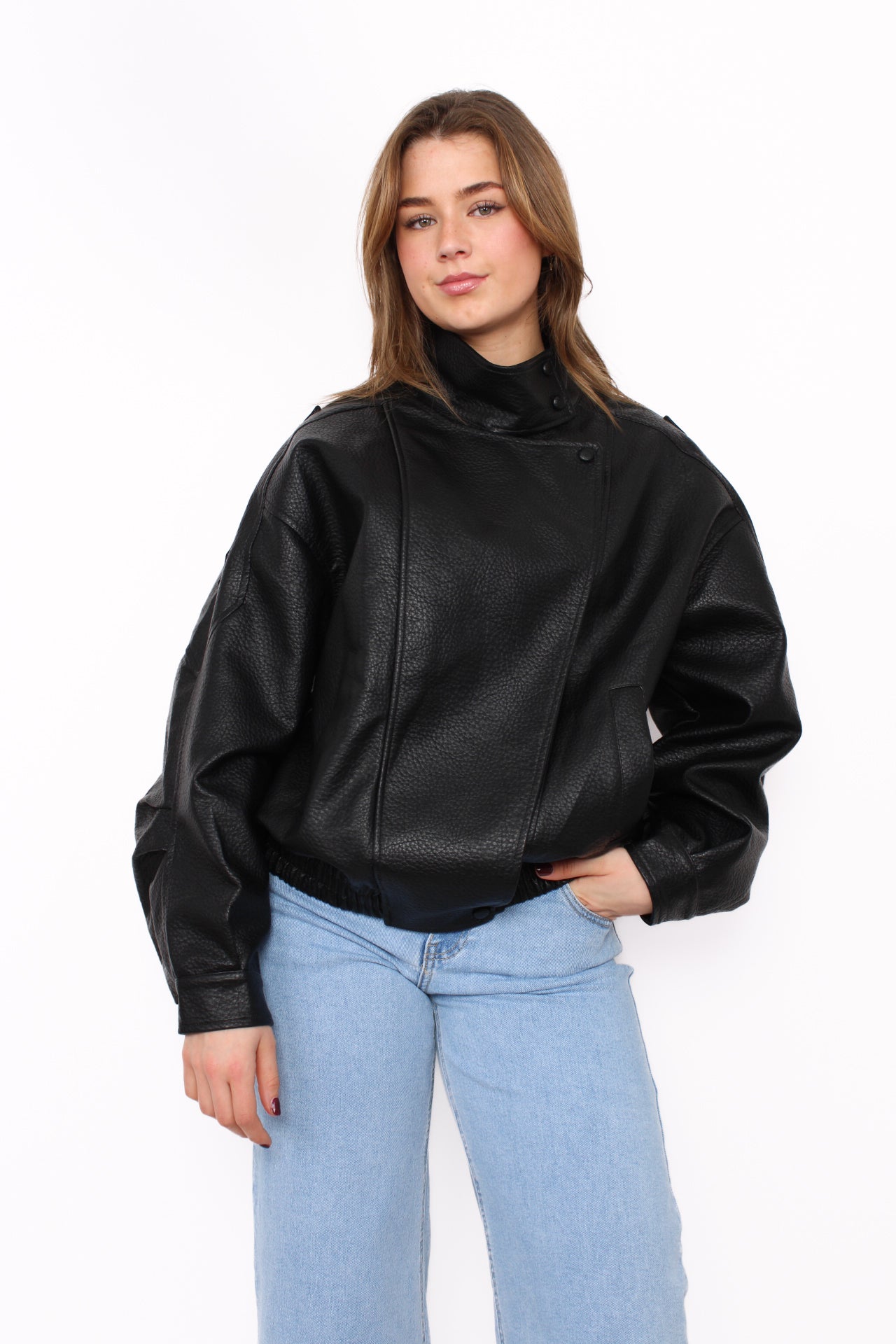 ZARA LEATHER JACKET - BLACK