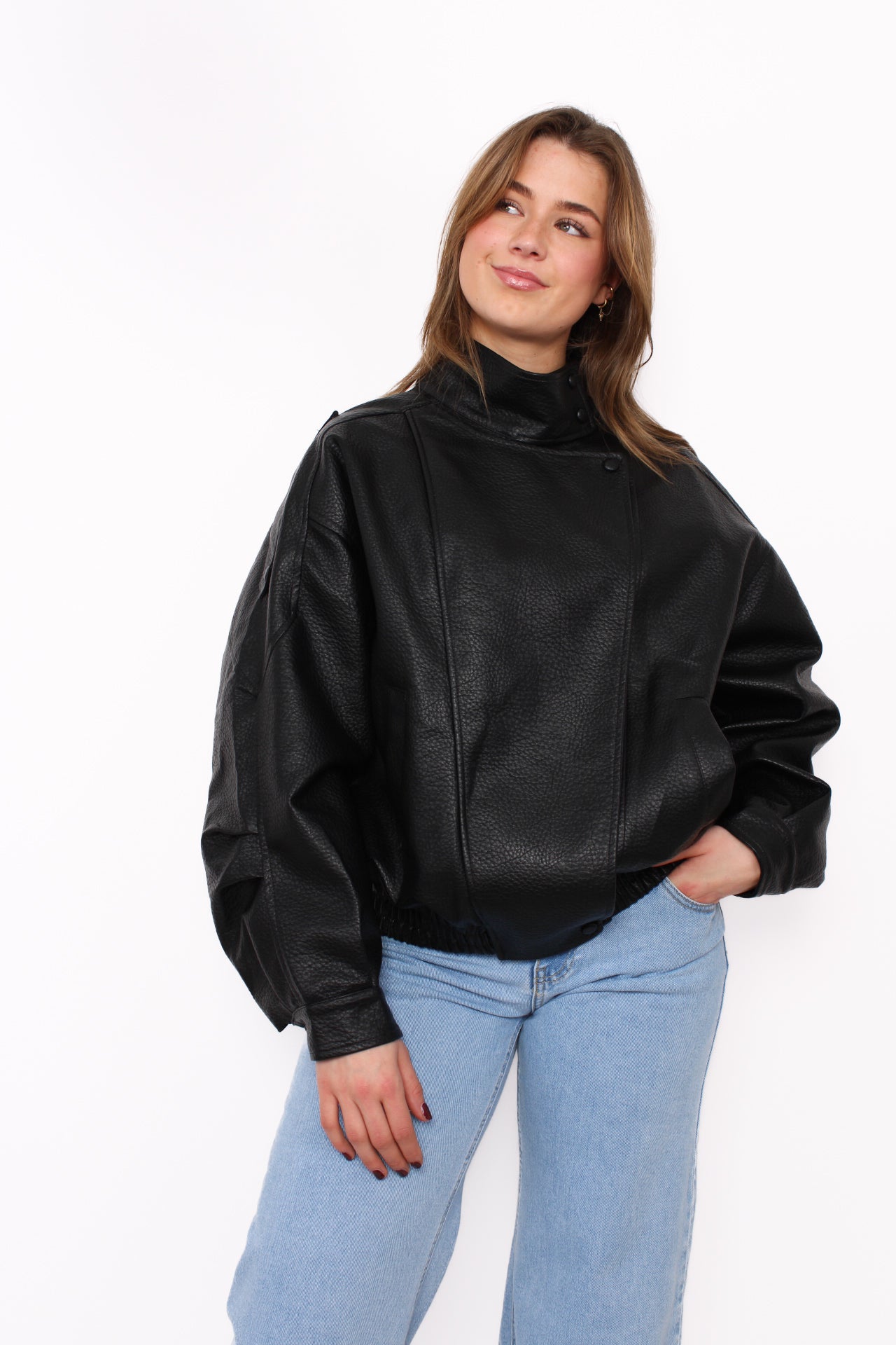ZARA LEATHER JACKET - BLACK